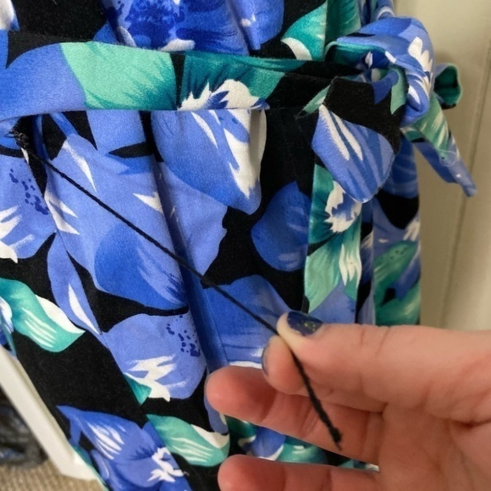 KIM ROGERS Floral shift Dress Black blue green XL - Picture 3 of 8